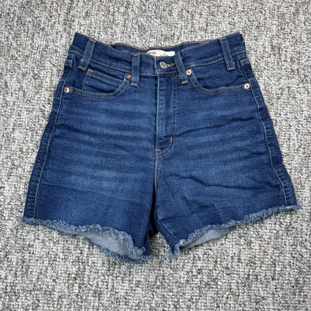 Levi's Shorts Womens 4 Fits 26x4.5 Cut Off Heritage High Rise Blue Denim